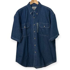 American Blue Authentic Denim Shirt Mens XL Short Sleeve Button Up Workwear NWOT